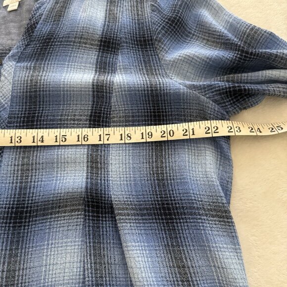 J.Jill Women Plaid Elliptical Shirtdress‎ Size Large Cobalt Blue Casual Classic - Picture 9 of 9